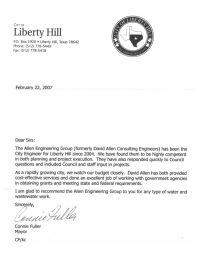 Liberty Hill recommendation letter